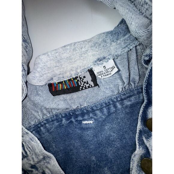 Vintage 90s Acid Wash Denim Dress Button Front Sleeveless Fit Flare Women’s 5 - Picture 5 of 7